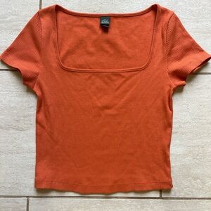 Wild Fable Women's Orange Square Neck Crop Top